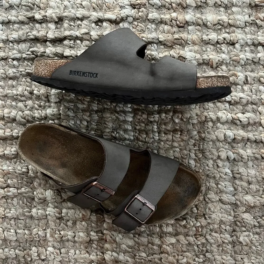 Birkenstock Arizona Mocha Brown Birko-Flor Sandals EU 41 Regular Men 8-8.5
